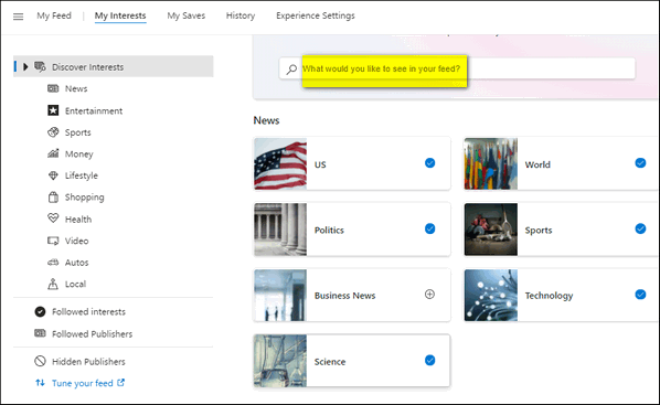News & Interests Taskbar Widget - Cloudeight InfoAve